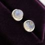 Natural Moonstone Stud Earrings In Sterling Silver, thumbnail 7 of 12