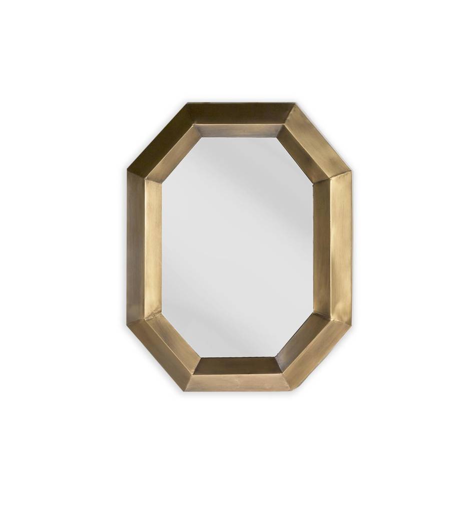 Antique Gold Geometric Mirror