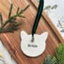 Personalised Clay Cat Christmas Decoration, thumbnail 2 of 4