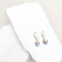 Aventurine Blue Small Heart Real 18k Gold Plated Earrings, thumbnail 1 of 4