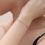 Baguette Cz Satellite Bracelet In Sterling Silver, thumbnail 2 of 12