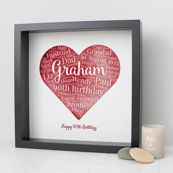 Personalised 90th Birthday Watercolour Word Art Gift, 11 of 11