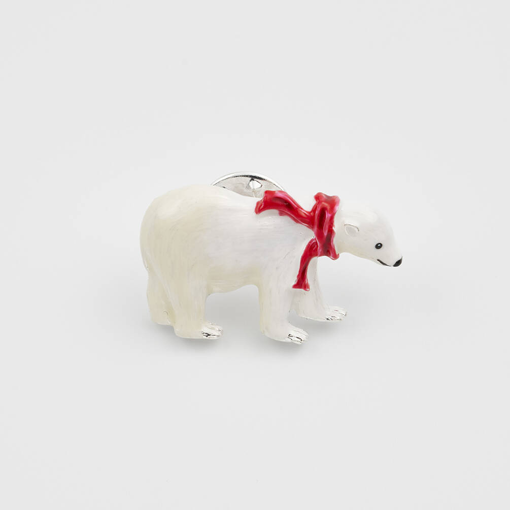 Cosy Polar Bear Enamel Brooch, 1 of 7