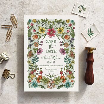Vintage Floral Wedding Invitation Suite, 2 of 12