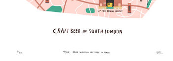 Personalised Craft Beer In South London Map, 3 of 5