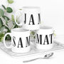 Personalised Name Black And White Mug, thumbnail 1 of 4