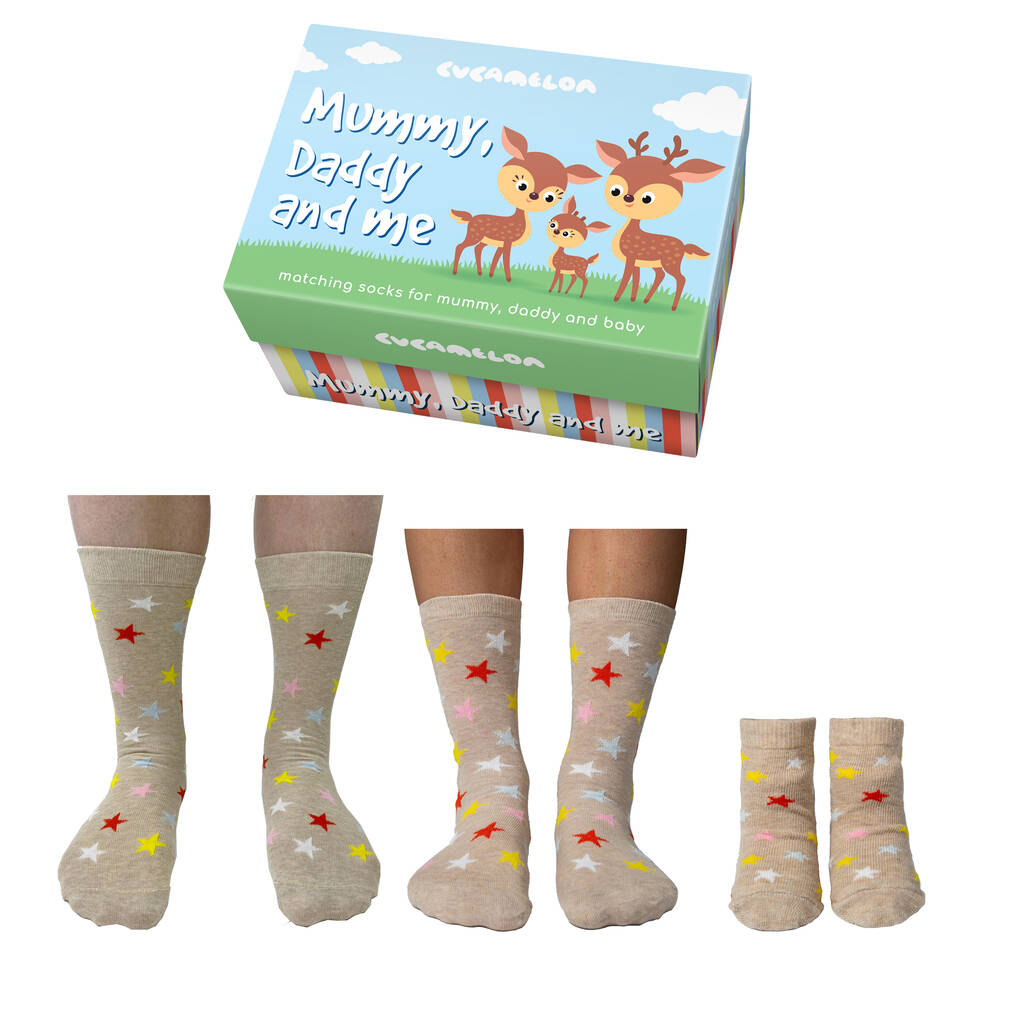 United Oddsocks Daddy, Mummy And Me Reindeer Gift Box Set, 1 of 2