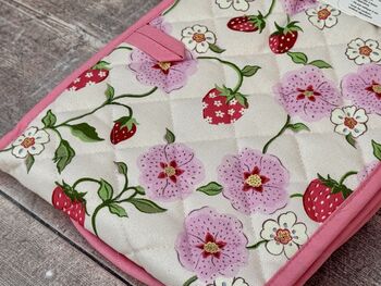 Strawberry Patterned Double Oven Glove, 2 of 3
