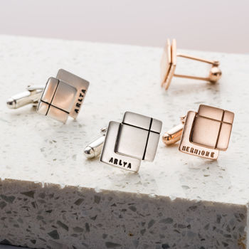 Personalised Double Cube Cufflinks, 2 of 4
