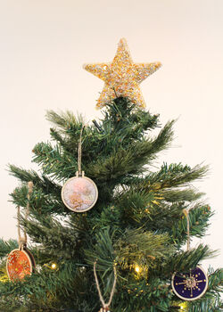 Make A Beaded And Embroidered Christmas Tree Bauble Kit, Rust, 8 of 8