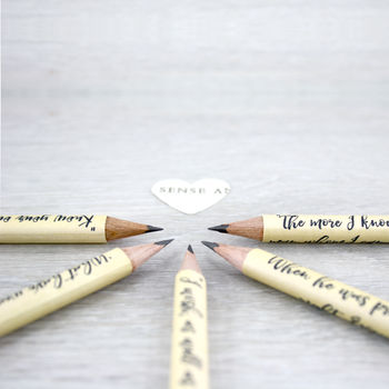 Personalised Sense And Sensibility Quote Pencils, 5 of 6