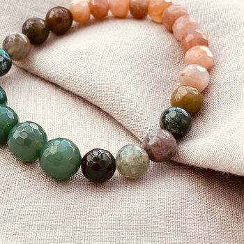 Sunstone And Moss Agate Bracelet, 4 of 6