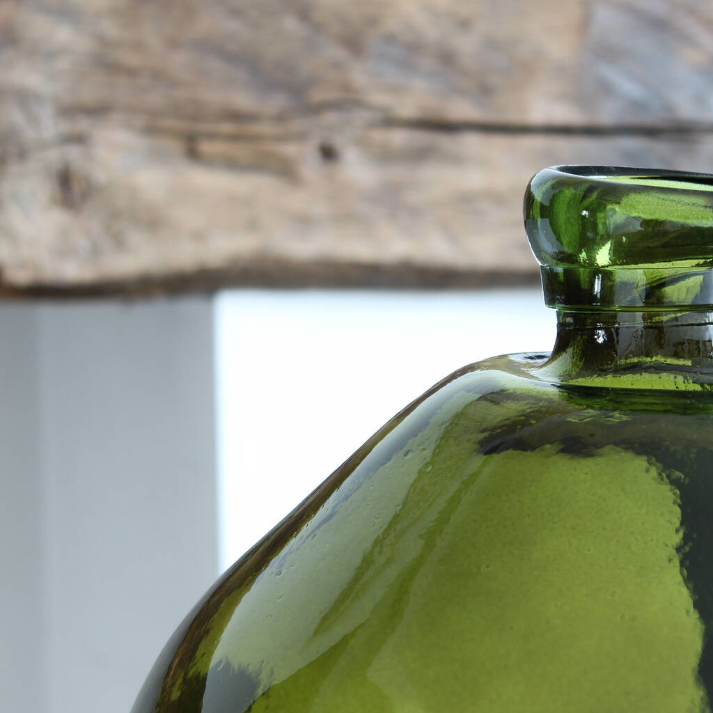 Organic Green Glass Vase By Marquis & Dawe