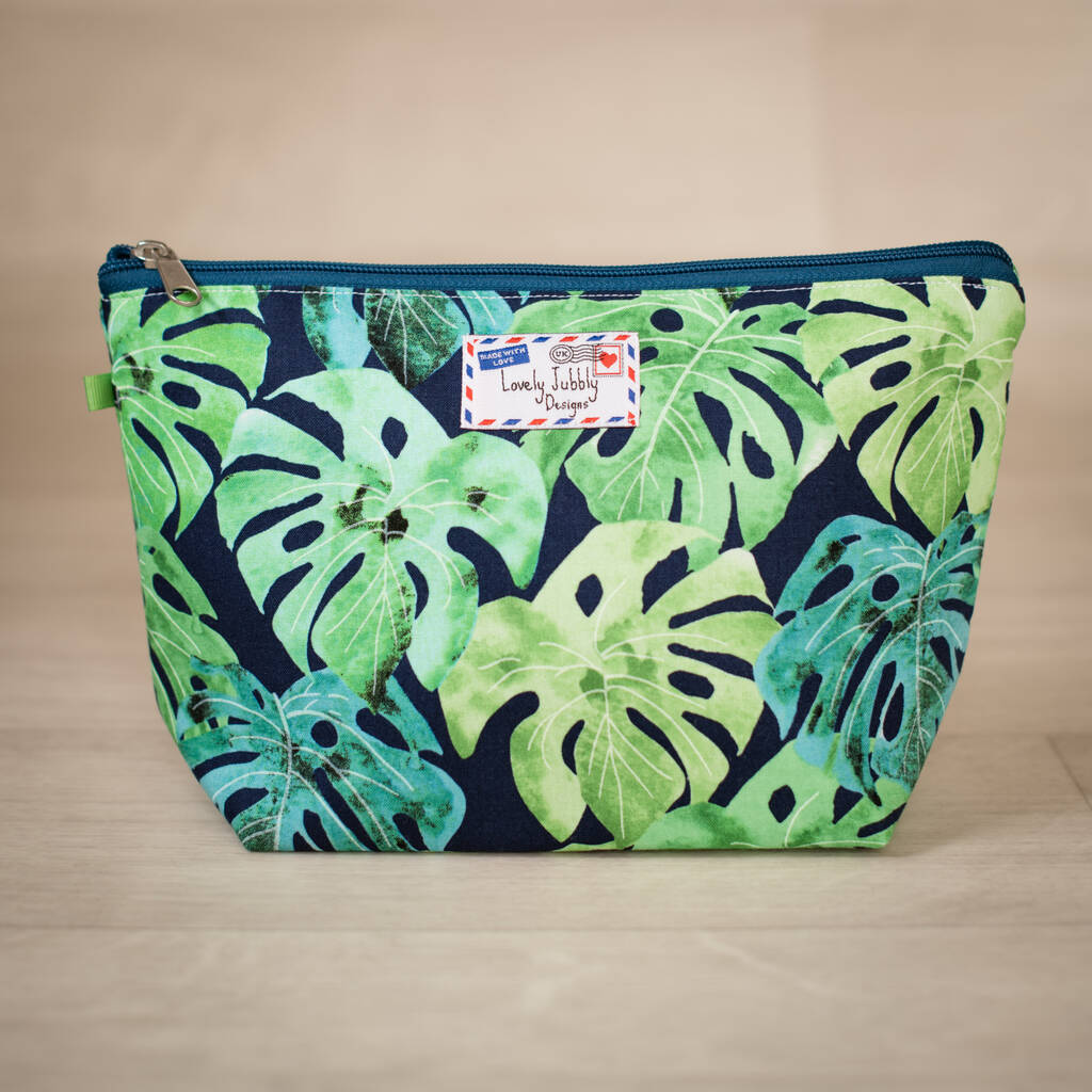 Leaves Monstera Leaf Makeup Cosmetic Wash Bag By Lovely Jubbly Designs 