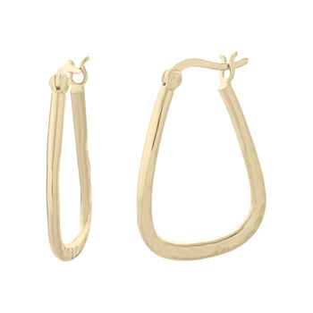 Large 18ct Gold Plated Rectangle Creole Hoop Earrings, 2 of 6