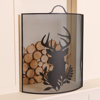 Woodland Stag Black Iron Fire Guard, 4 of 4