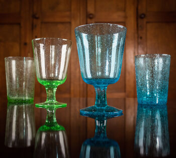 Hand Blown Colourful Bubble Wine Glass, 2 of 11