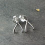 Sterling Silver Wishbone Stud Earrings, thumbnail 2 of 9