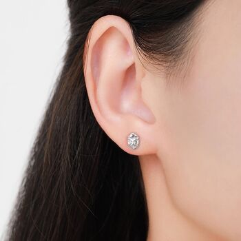 Lion Head Stud Earrings In Sterling Silver, 12 of 12