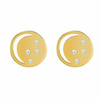 Gold Vermeil Eclipse Studs With White Topaz, 3 of 4