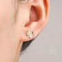 Sterling Silver Tiny Daffodil Stud Earrings, thumbnail 4 of 11