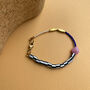 Colourful Beaded Bracelet In Cobalt Blue And Sand, thumbnail 1 of 4