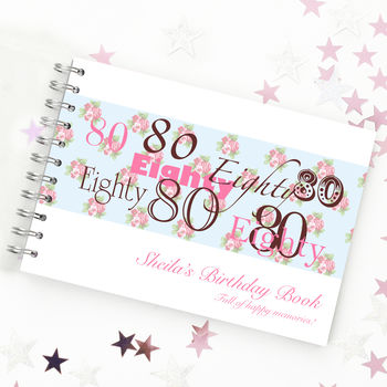 Personalised 80th Birthday Guest Book, 2 of 10