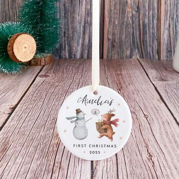 Personalised First Christmas Ceramic Ornament Gift, 6 of 7