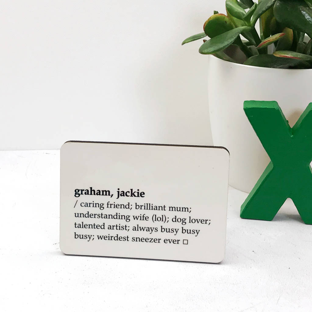 Personalised Dictionary Definition Mini Message Board By XOXO