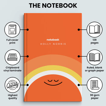 Hardback Notebook Personalised Name Sunshine Design, 5 of 5