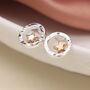 Silver And Rose Gold Plated Halo Star Stud Earrings, thumbnail 1 of 7