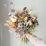 Dried Hydrangea Protea Bouquet With Palm Spear And Eucalyptus, thumbnail 1 of 5