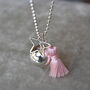 Bola Maternity Necklace With Baby Pink Pompon, thumbnail 3 of 7