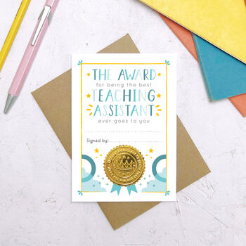 Best Teaching Assistant Certificate Card, 6 of 10