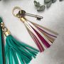 Two Tone Leather And Suede Tassel Keyring, thumbnail 2 of 6