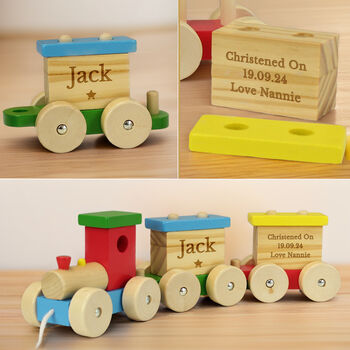 Personalised Wooden Toy Train, 7 of 8