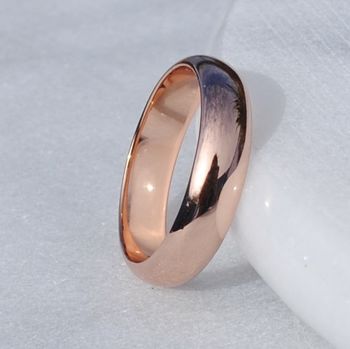 9ct Rose Gold Wide D Shape Wedding Ring, 2 of 2