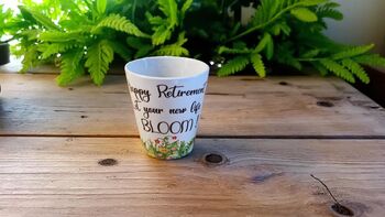 Happy Retirement Plant Pot – Let Your New Life Bloom – Ceramic Planter Gift, 2 of 6