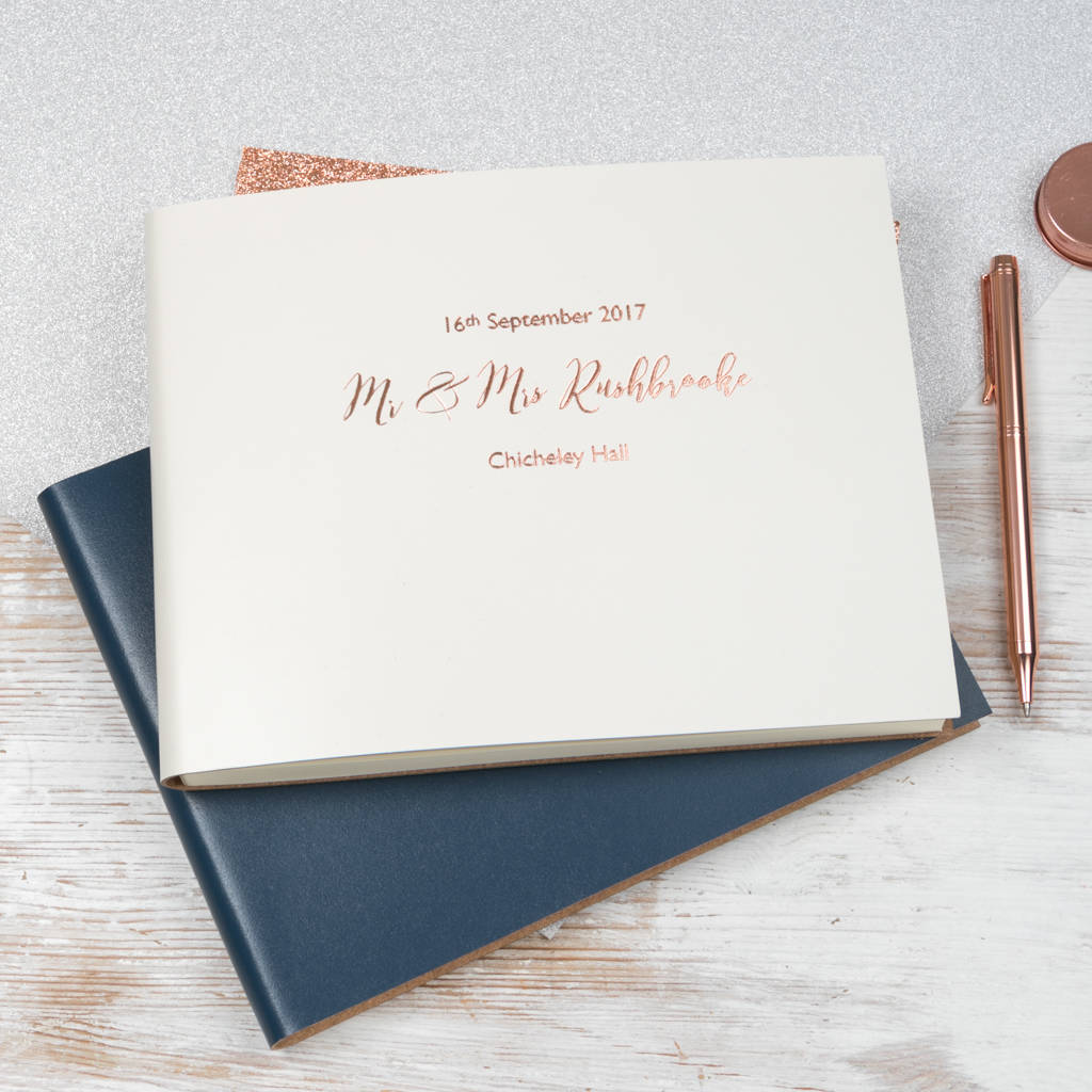 Personalised Leather Bound Wedding Guest Book By BeGolden