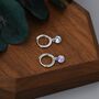 Sterling Silver Dangle Moonstone Huggie Hoop, thumbnail 3 of 12
