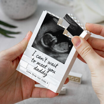 Personalised New Baby Bump Announcement Block For Dad, 9 of 11