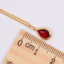 Garnet Red Teardrop Pendant Necklace, thumbnail 3 of 5
