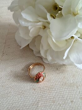 Antique Multicoloured Meenakari Gold Ring, 4 of 6