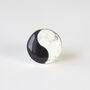 Howlite And Onyx Yin Yang Gemstone Ring Set Silver, thumbnail 4 of 4