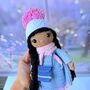 Handmade Crochet Dark Skin Doll, thumbnail 5 of 12