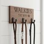 Personalised Dog Lead Holder In Solid Oak Or Walnut, thumbnail 2 of 6