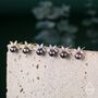 Sterling Silver Freshwater Pearl With Marquise Cz Stud Earrings, thumbnail 5 of 12