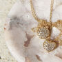 Gold Diamond Pave Circle Or Heart Necklace, thumbnail 3 of 9
