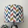 Phoenix Multicoloured Geometric Print Drum Lampshades, thumbnail 3 of 8