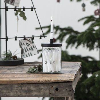 Slim Tapered White One To Twenty Four Advent Candles, 3 of 6